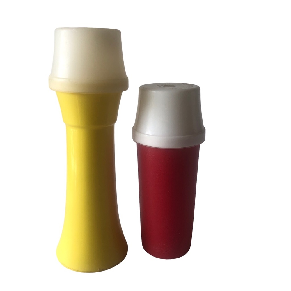 Vintage Tupperware Ketchup Mustard 718-10 1329-9 Pump Dispenser Travel